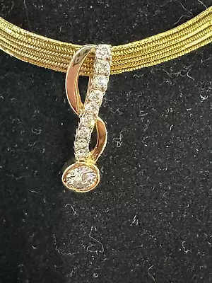 14K Yellow Gold Diamond Drop Pendant - 1/2 CTTW • $275