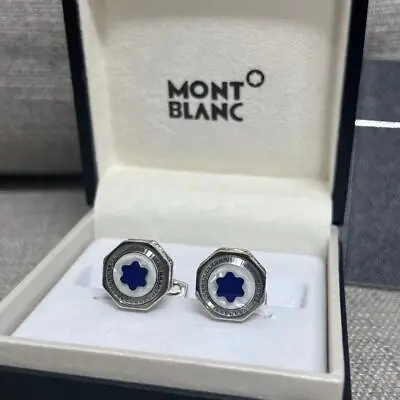 Montblanc Silver Blue Cufflinks • $45.99