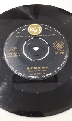 Elvis' 7  Single Heartbreak Hotel/I Was The One RCA 10119 AUSTRALIAN PRESS 1956  • $25.20