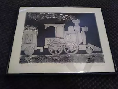 Ed Gifford Art  The Little Engine  Collagraph A/p 1980 Free Shipping • $40