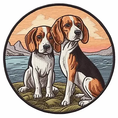 Beagle Dog Patch Applique Patch -  Animal Badge (Iron On) Canine K9 Puppy Nature • $5.87