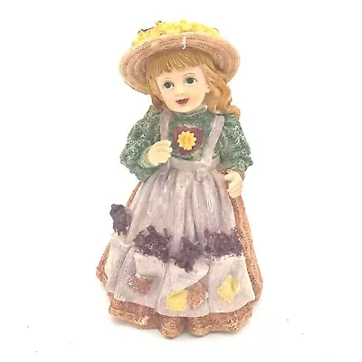 K's Collection 5  Resin Doll Figurine Child Country Bonnet Apron W/Pockets • $6.48