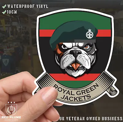 Royal Green Jackets TRF British Bulldog Vinyl Sticker - 10cm • £3.80