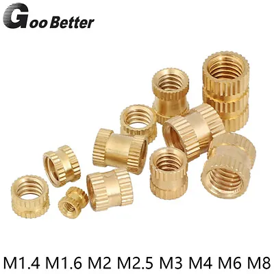 M1.4 M1.6 M2 M2.5 M3 - M8 Brass Insert Nut Injection Moulding Knurled Threaded • £1.84
