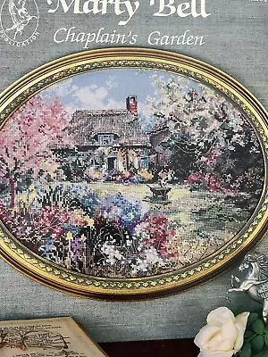 Marty Bell Cross Stitch Chart Chaplains Garden Cottage Core Floral Country Trees • $12.95