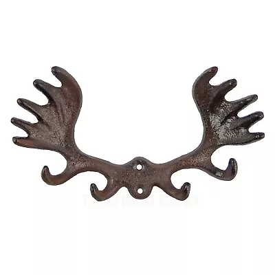 Moose Antler Wall Hook Key Rack Towel Coat Hanger Cast Iron Rustic Cabin Decor • $19.95