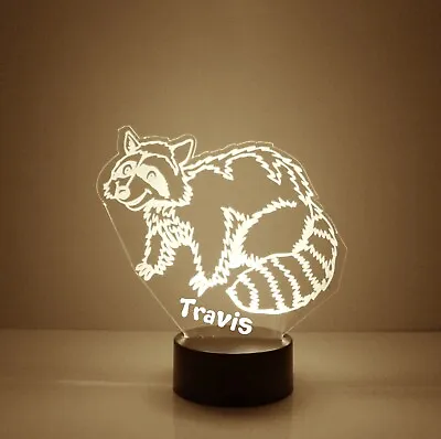 Raccoon Personalized Night Light Lamp 16 Colors LED Desk Lamp Bedroom Decor • $39.99