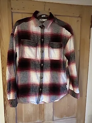 Hollister Black And Red Check Plaid Oversized Boyfriend Flannel Shirt - Small • £10