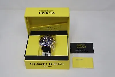 Invicta Men's 6983 Pro Diver Chronograph Watch 48mm Blue Dial Black/Gold Band • $59.99