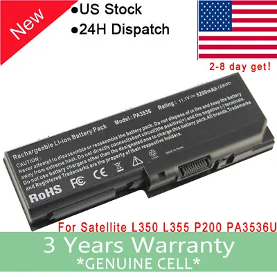 PA3536U-1BRS Battery For Toshiba Satellite P200 P300 L350 L355D PA3536U-1BAS F • $17.99