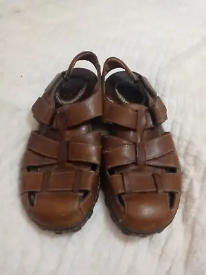 Born Mens Leather Fisherman Sandals Hook And Loop Brown Size 11 M • $25