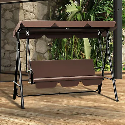 TAUS 3-Person Porch Swing Outdoor Heavy Duty Hanging Patio Chair With Canopy • $109.04