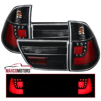 $195.49 • Buy Jet Black Tail Lights 2000-2006 BMW E53 X5 Rear Brake Lamps LED Left+Right