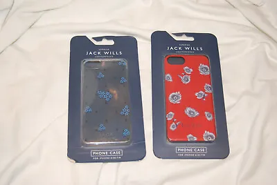 JACK WILLS FLORAL IPHONE 6/6S/7/8 CASES QTY 2 Red & BLUE PHONE COVERS BRAND NEW  • £10