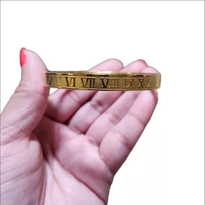 Vintage Gold Toned Roman Numerals Hinged Bracelet • $20