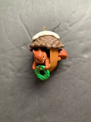 Vintage 1986 Hallmark Handcrafted (Acorn Inn) Squirrel Christmas Ornament • $5.99