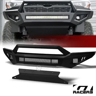 For 2017-2020 F150 Raptor Matte Black Steel Front Bumper W/Hoop Bar+Skid Plate • $1169