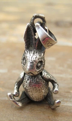 £0.99 • Buy A Beautiful Articulated Solid Silver 925 Pendant Of An Rabbit - Fob / Charm