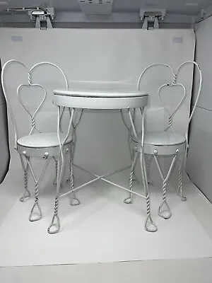 Vintage Ice Cream Parlor Stool For 18” Doll Parlor Metal Chairs Set Of Three • $125.99