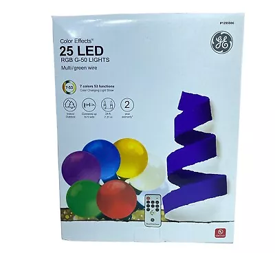 GE Color Effects 25-Count 24-ft Multi-Function Color Changing G-50 LED Lights • $43