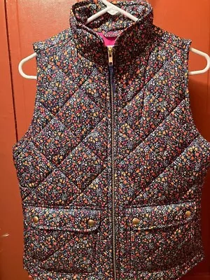 J. Crew Factory Calico Print Puffer Vest With Snap Pockets Size Extra Small • $5