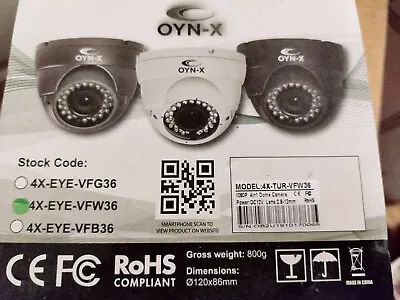 2MP 4-in-1 Qvis/OYN-X 2.8-12MM Varifocal Lens Eyeball CCTV Camera With 36pcs IR • £64.99