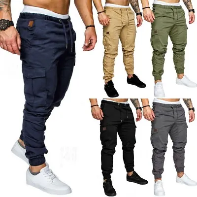 £13.99 • Buy UK Men's Cargo Combat Army Pants Joggers Sport Work Sweatpants Casual Trousers 