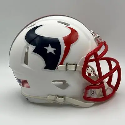 Houston Texans CUSTOM Matte White - Red Facemask Mini Football Helmet • $65