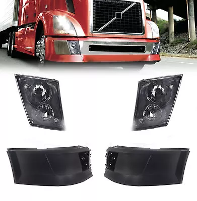 Pair Extension Corner Bumper W/ Pair Fog Light For Volvo VNL VN Trucks 2004-2015 • $299.99