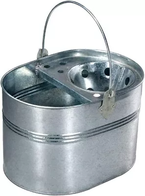 Heavy Duty Strong Galvanized Steel Metal Mop Bucket 15 Litres Silver  1 Pcs • £16.99