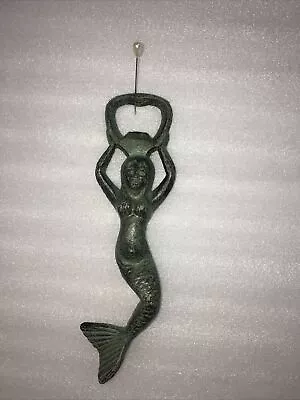 Cast Iron Mermaid Bottle Opener Nautical Decor 7 Length X 2 Wide Heavy Iron • $5.25