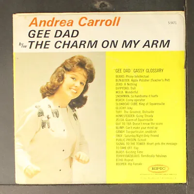 ANDREA CARROLL: Gee Dad / The Charm On My Arm EPIC 7  Single 45 RPM • $65