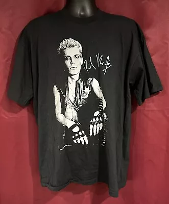 Vintage 80’s Rock Music 1982 Billy Idol Fan Souvenir Large Black T-Shirt USA • $39.99