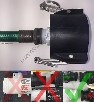 275 330 GALLON IBC TOTE TANK DRAIN ADAPTER 2  Cam Lock X Garden Hose Food Safe  • $19.99