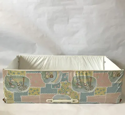Vintage Folding Baby Box Doll Bed Mattress Travel Storage Drawer Pastel Vinyl • $199.95