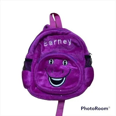 Vintage Barney Mini Backpack Book Bag Purple Dinosaur Zip 90s • $94.99
