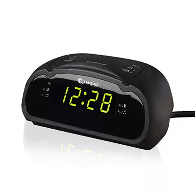 Sansai LED AM/FM Dual Alarm Clock Radio W/ Battery Back Up/Snooze Function Black • $30