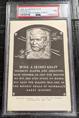 1956-63 Artvue HOF Plaque Postcard Mike King Kelly Type 2 PSA 7 NM Pop-1 Only • $225