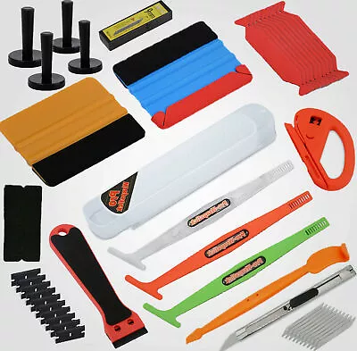 Car Vinyl Tools Kit Wrapping Squeegee Blades Magnets Tuck Micro Gasket Scraper • $7.59