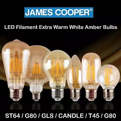 LED Filament Lamp Edison Bulb Light Bulb 2W 4W 6W Amber Retro Vintage Bulbs UK • £17.99