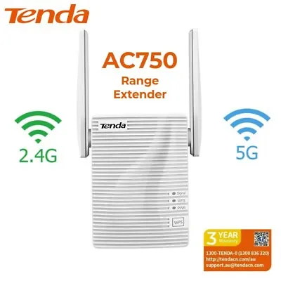 $51.95 • Buy Dual-Band AC750 WiFi Range Extender Booster 2.4/5Ghz High Power 433 Mbps Tenda