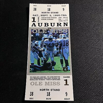 1995 Auburn Vs Ole Miss Football FULL Ticket Stub NCAA SEC • $9.99