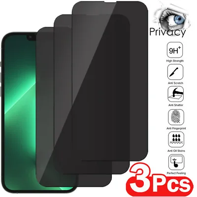 $7.95 • Buy 3x Privacy Tempered Glass Screen Protector For IPhone 14 13 12 11 PRO MAX Mini