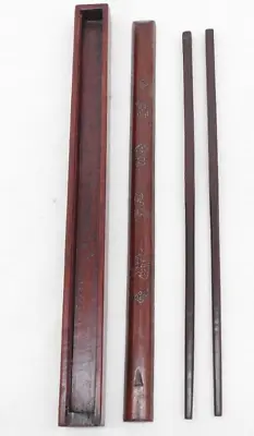 Vintage Chopsticks Set & Wooden Box Case    TF • $16.79