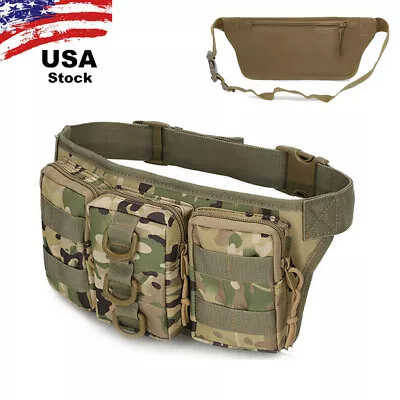 Tactical Fanny Pack Bumbag Waist Bag Military Hip Belt Outdoor Hiking Fishing • $11.89