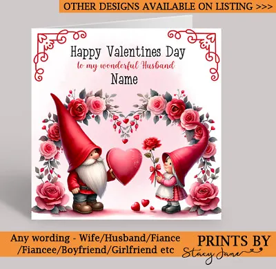 Personalised Valentines Day Card Love Wife Husband Boyfriend Girlfriend Fiancee • £2.95