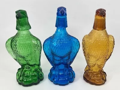 Vintage Eagle Glass Decanter-Shot Glass Head Mid Century Modern Taiwan 11” Set • $168.59