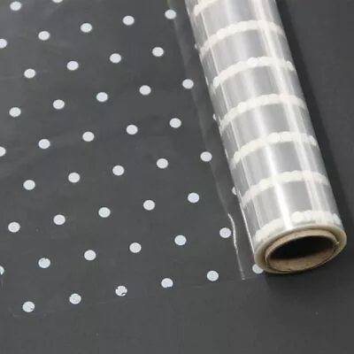 £2.95 • Buy White Dot Cellophane Florists Crafts Wrap Hampers Bouquets Christmas Xmas