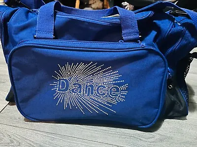 Dance Duffle Bag Purple Rhinestone Embellished 5 Pocket Travel Gym Large Duffel • $14.99