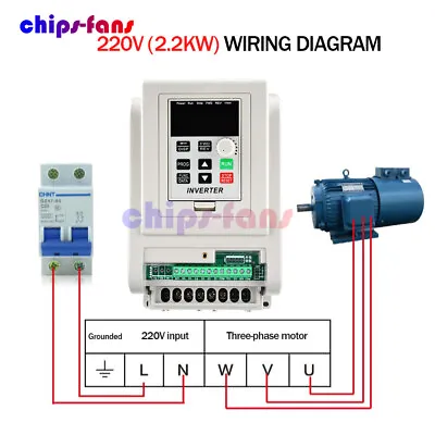 220V 2.2KW Variable Frequency Drive Inverter CNC VFD VSD 1 To  3 Phase New UK • £92.99